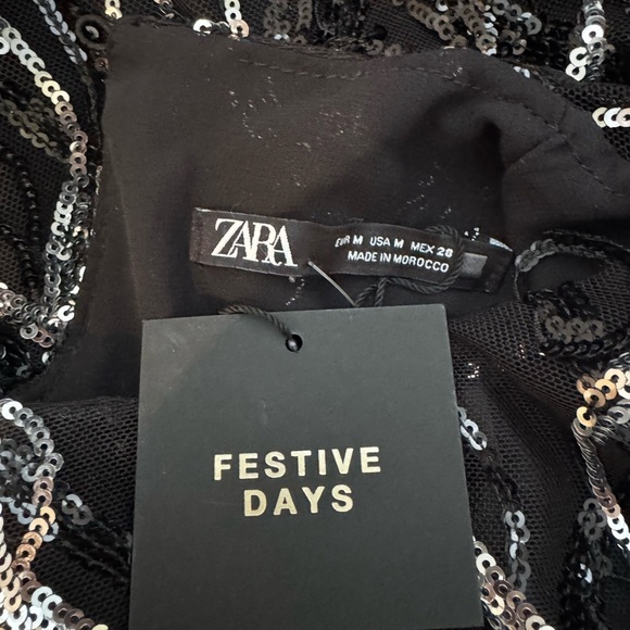 ✨ ZARA Sequin Fringed Mini Dress | Size M | New - Picture 7 of 7